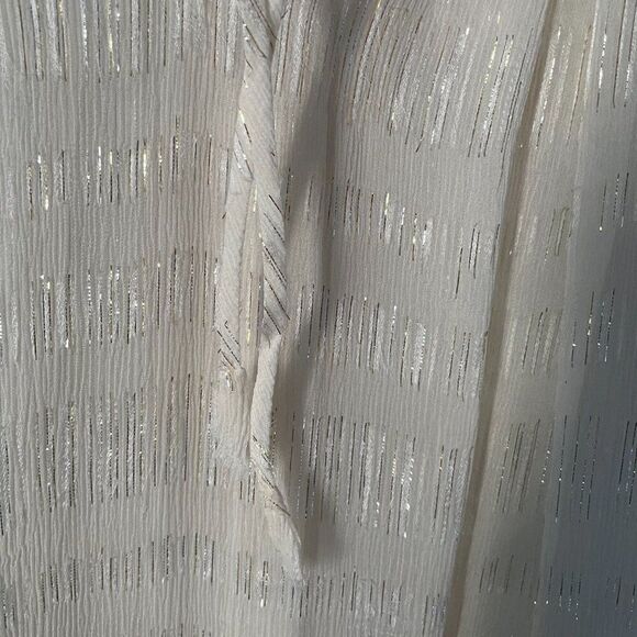 Rebecca Taylor- Gold Striped Cap Sleeve Blouse 100% silk - Picture 6 of 8